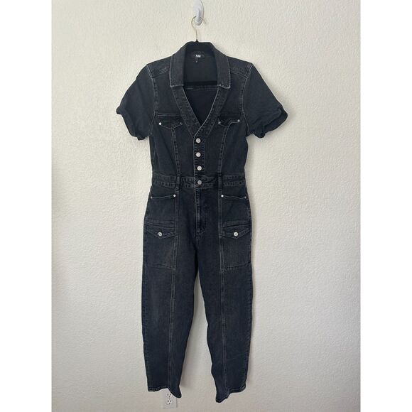 PAIGE Black Denim Jumpsuit - Picture 2 of 13